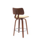 Pico 26" Swivel Walnut Wood Counter Stool in Gray Faux Leather with Chrome By Armen Living | Bar Stools | Modishstore - 12