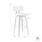 Pico 26" Swivel Walnut Wood Counter Stool in Gray Faux Leather with Chrome By Armen Living | Bar Stools | Modishstore - 15