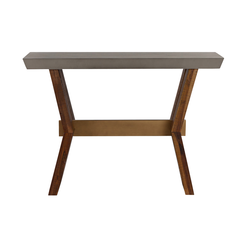 Picadilly Rectangle Console Table in Acacia Wood and Concrete By Armen Living | Console Tables | Modishstore - 2