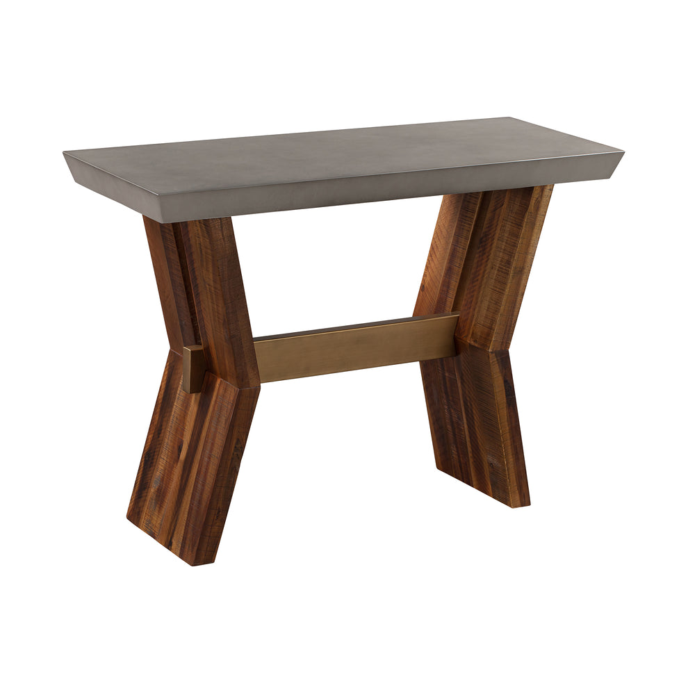 Picadilly Rectangle Console Table in Acacia Wood and Concrete By Armen Living | Console Tables | Modishstore - 3