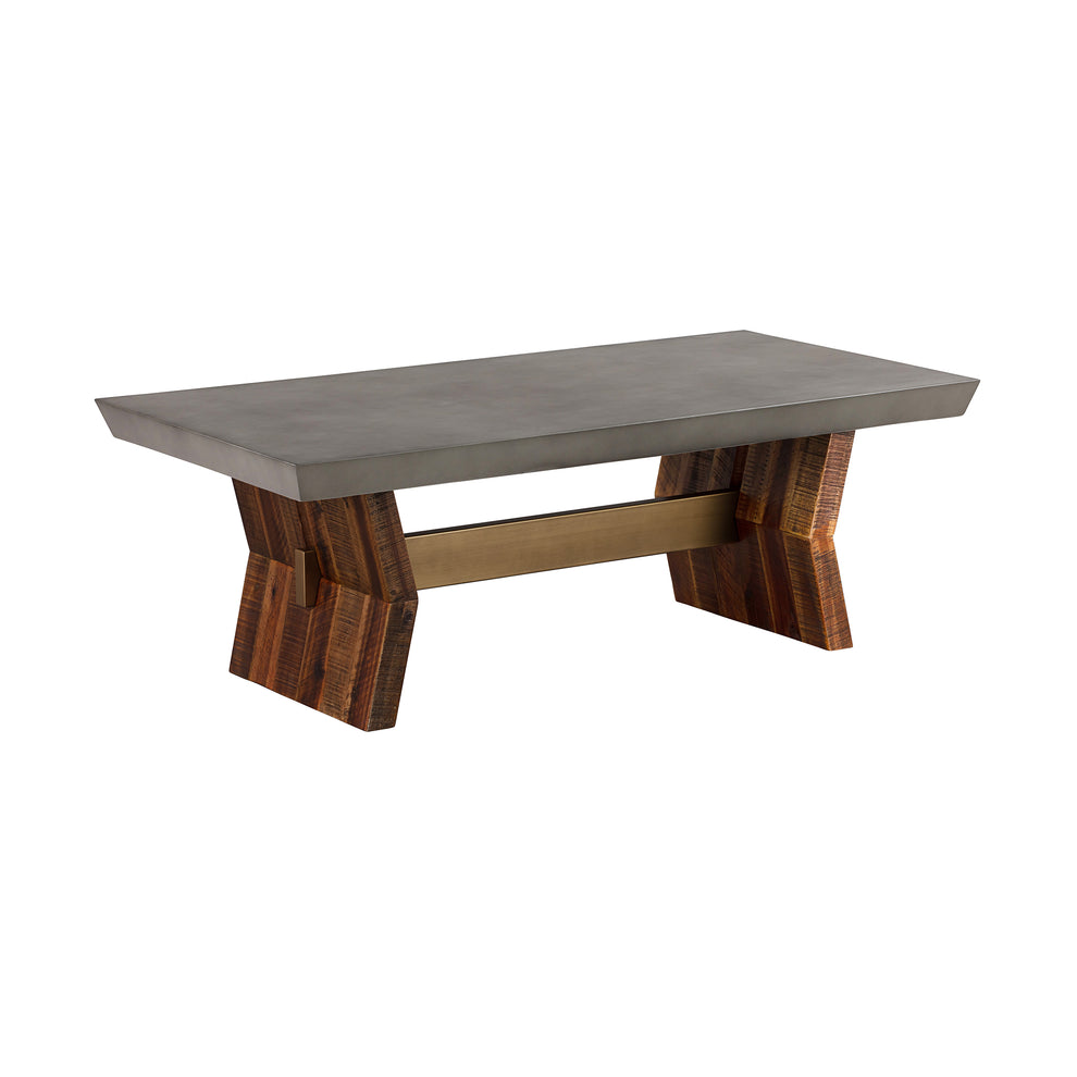 Picadilly Rectangle Coffee Table in Acacia Wood and Concrete By Armen Living | Coffee Tables | Modishstore - 3