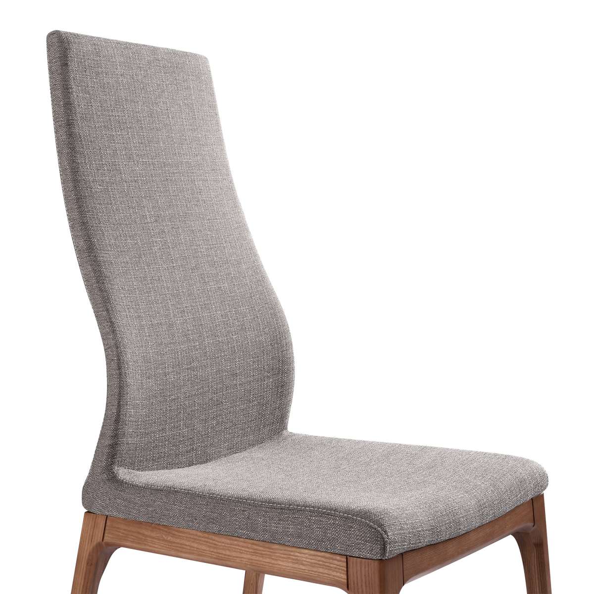 Parker Mid-Century Dining Chair in Walnut Finish and Gray Fabric - Set of 2 By Armen Living | Dining Chairs | Modishstore - 3