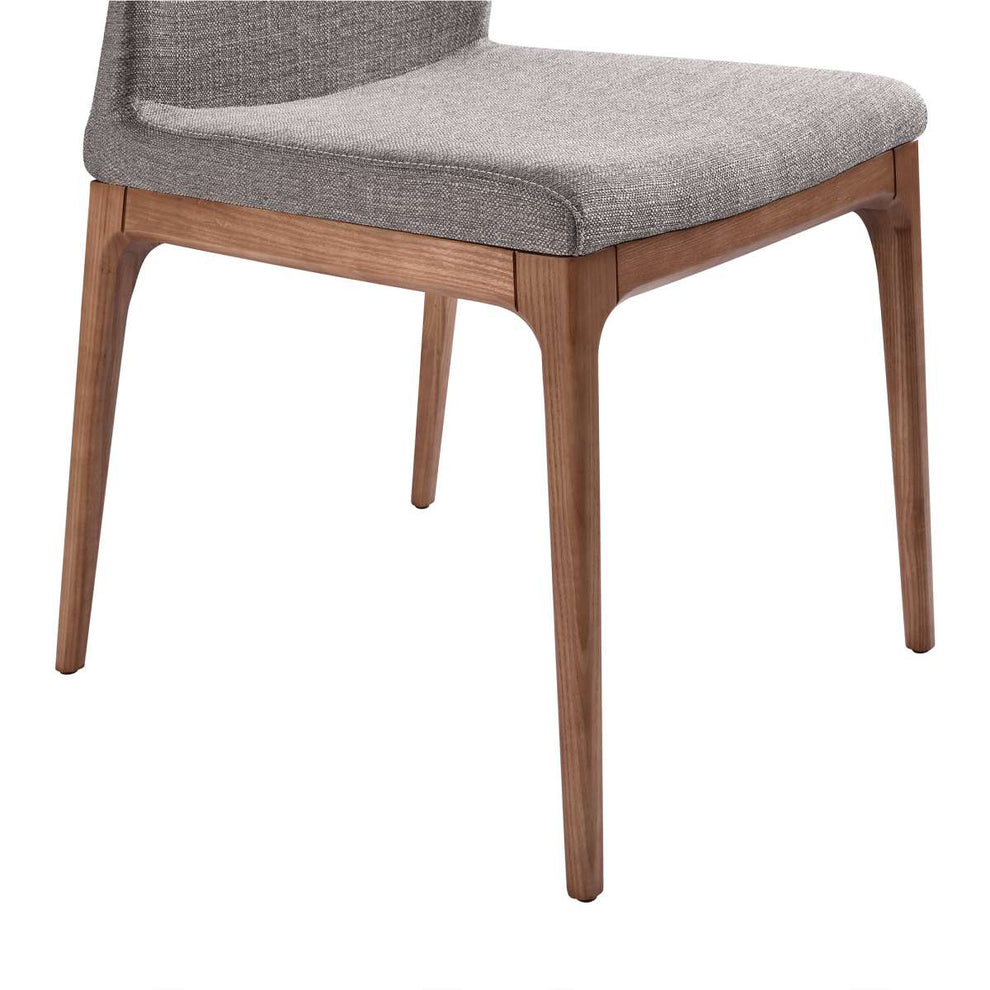 Parker Mid-Century Dining Chair in Walnut Finish and Gray Fabric - Set of 2 By Armen Living | Dining Chairs | Modishstore - 5