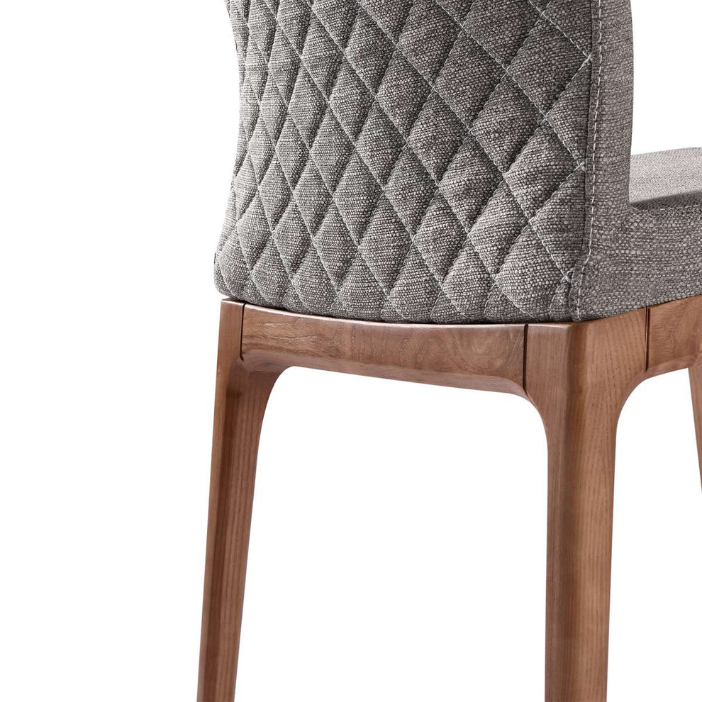 Parker Mid-Century Dining Chair in Walnut Finish and Gray Fabric - Set of 2 By Armen Living | Dining Chairs | Modishstore - 6