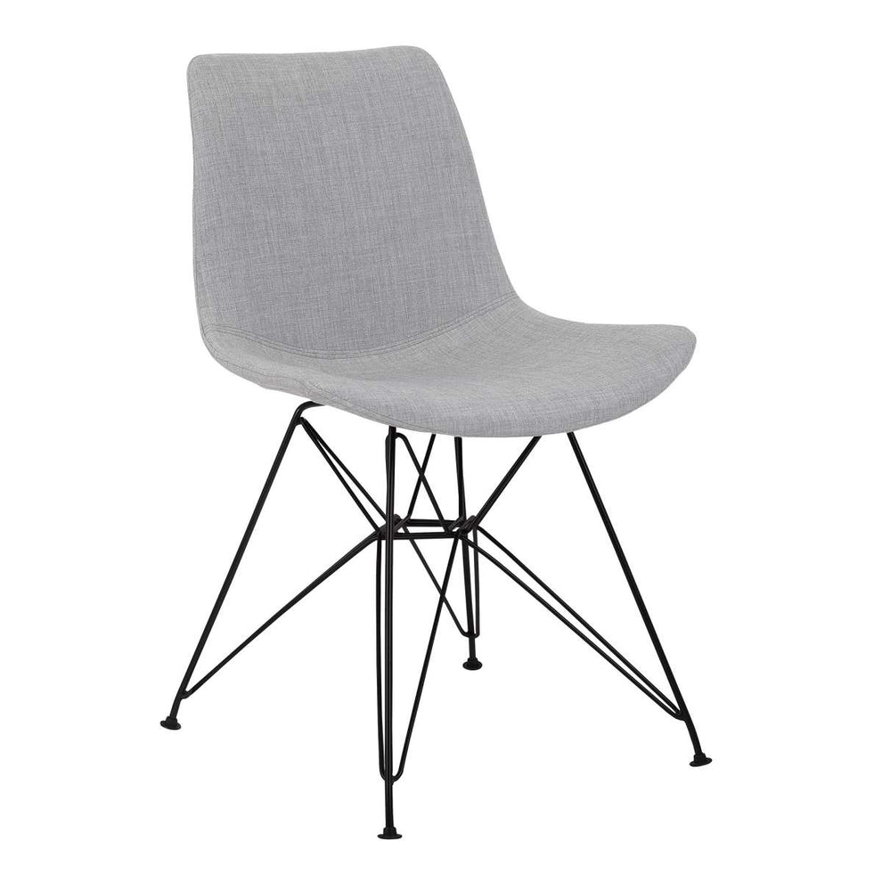 Palmetto Contemporary Dining Chair in Charcoal Fabric with Black Metal Legs By Armen Living | Dining Chairs | Modishstore - 6