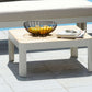 Portals Outdoor Square Coffee Table in Light Matte Sand Finish with Natural Teak Wood Top By Armen Living | Outdoor Tables |  Modishstore  - 2