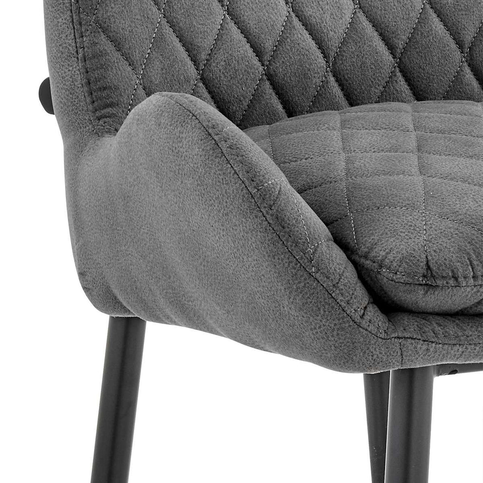 Panama 30" Bar Height Bar Stool in Charcoal Fabric and Black Finish By Armen Living | Bar Stools | Modishstore - 7
