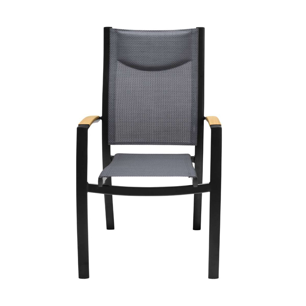 Panama Outdoor Black Aluminum Stacking Dining Chair - Set of 2 By Armen Living | Outdoor Chairs |  Modishstore  - 3
