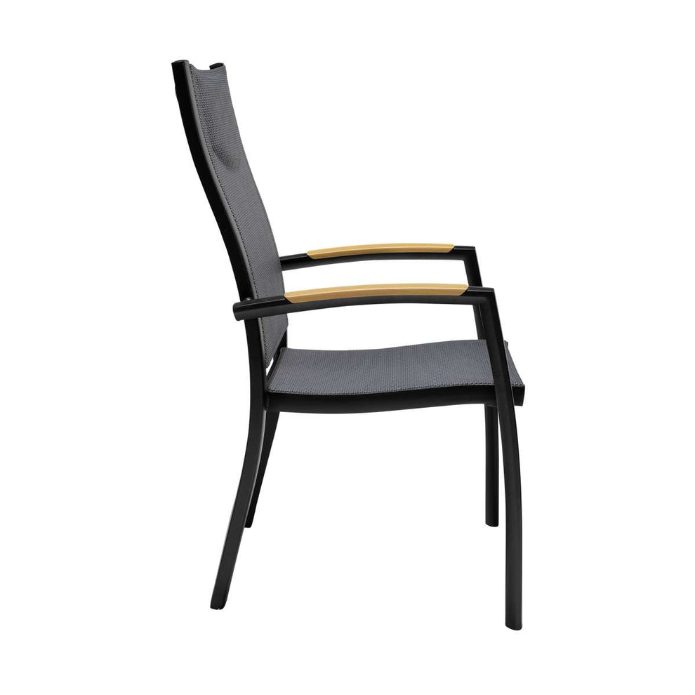 Panama Outdoor Black Aluminum Stacking Dining Chair - Set of 2 By Armen Living | Outdoor Chairs |  Modishstore  - 4