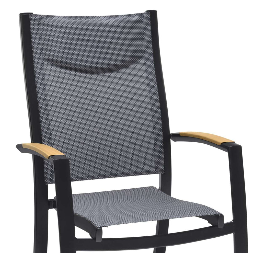 Panama Outdoor Black Aluminum Stacking Dining Chair - Set of 2 By Armen Living | Outdoor Chairs |  Modishstore  - 6