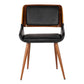 Panda Mid-Century Dining Chair in Walnut Finish and Black Faux Leather By Armen Living | Dining Chairs | Modishstore - 2
