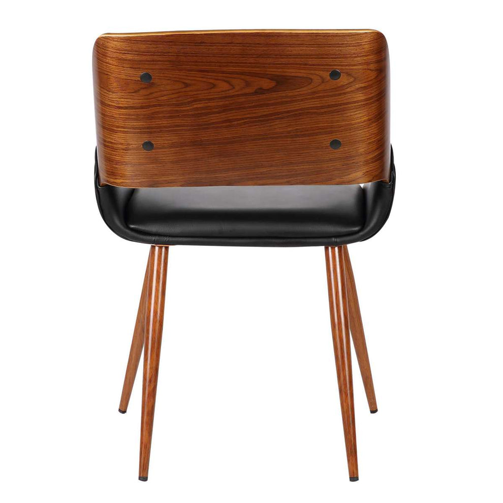 Panda Mid-Century Dining Chair in Walnut Finish and Black Faux Leather By Armen Living | Dining Chairs | Modishstore - 3