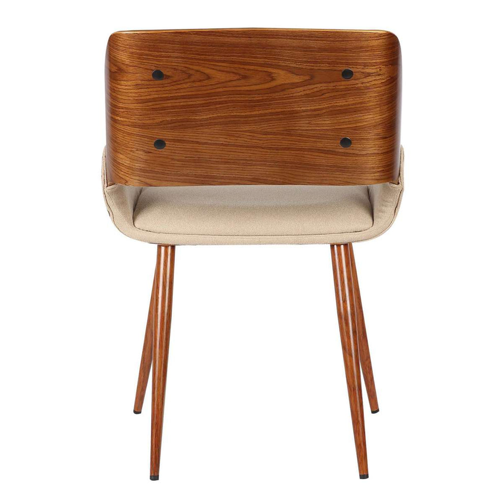 Panda Mid-Century Dining Chair in Walnut Finish and Black Faux Leather By Armen Living | Dining Chairs | Modishstore - 9