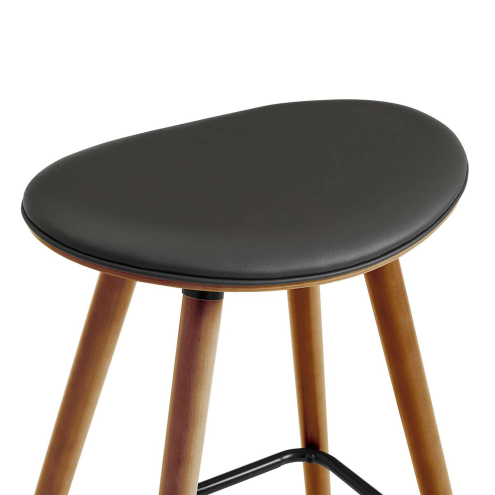 Piper 26" Counter Height Backless Bar Stool in Gray Faux Leather and Black Wood By Armen Living | Bar Stools | Modishstore - 19