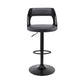 Paulo Adjustable Swivel Cream Faux Leather and Black Wood Bar Stool with Black Base By Armen Living | Bar Stools | Modishstore - 11