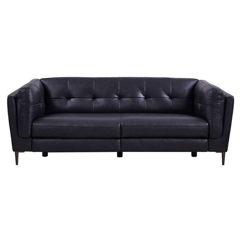 Primrose Contemporary Sofa in Dark Metal Finish and Navy Genuine Leather By Armen Living | Sofas | Modishstore - 2