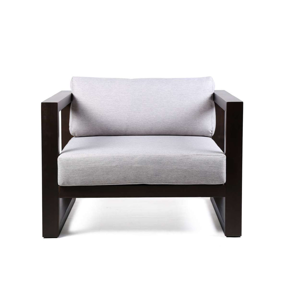 Paradise Outdoor Dark Eucalyptus Wood Lounge Chair with Grey Cushions By Armen Living | Outdoor Chairs |  Modishstore  - 3