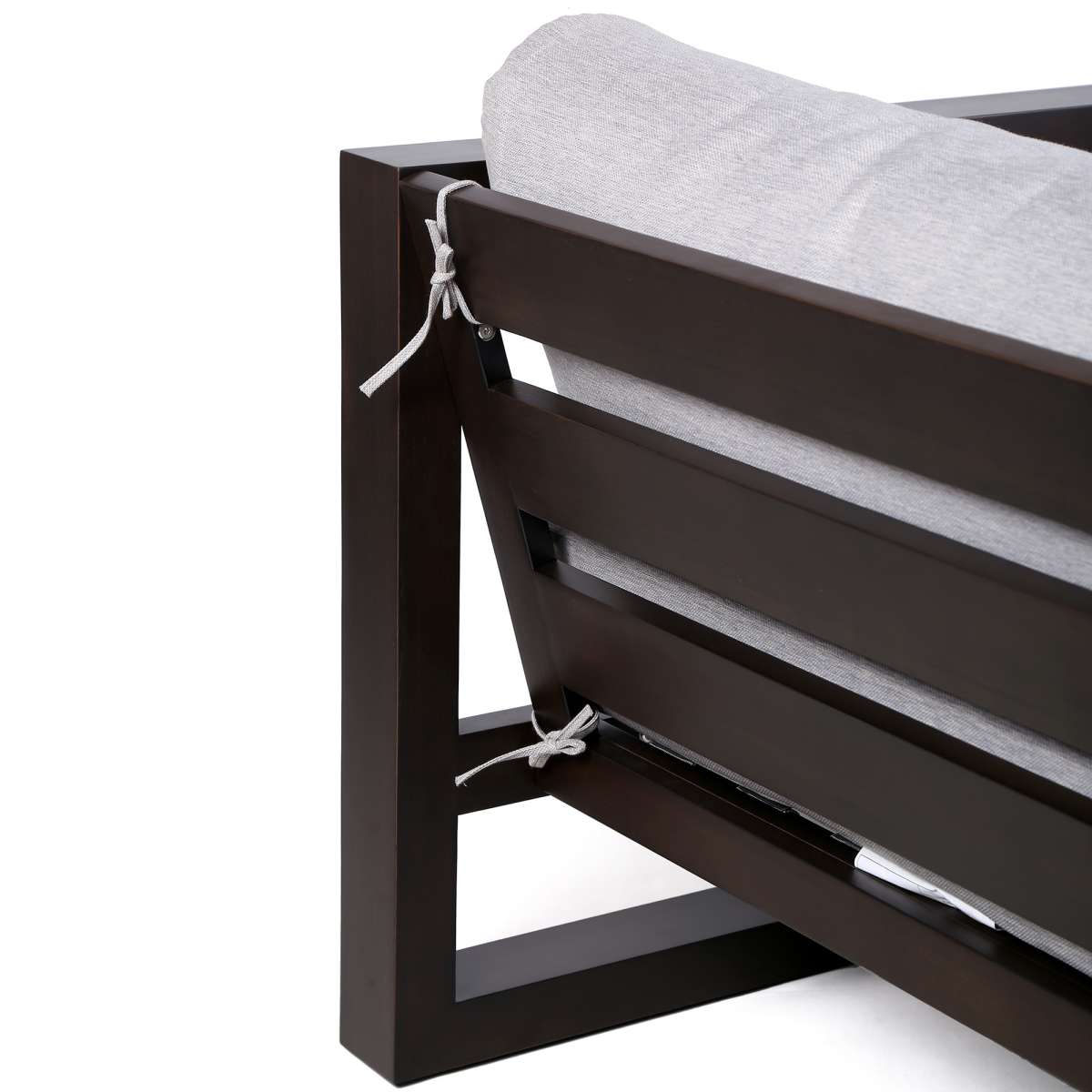 Paradise Outdoor Dark Eucalyptus Wood Lounge Chair with Grey Cushions By Armen Living | Outdoor Chairs |  Modishstore  - 6