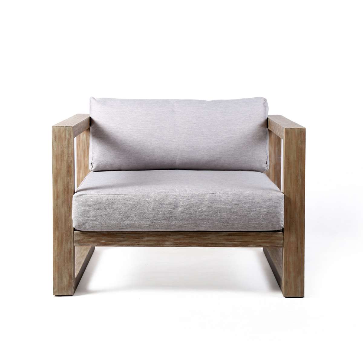 Paradise Outdoor Light Eucalyptus Wood Lounge Chair with Grey Cushions By Armen Living | Outdoor Chairs |  Modishstore  - 8