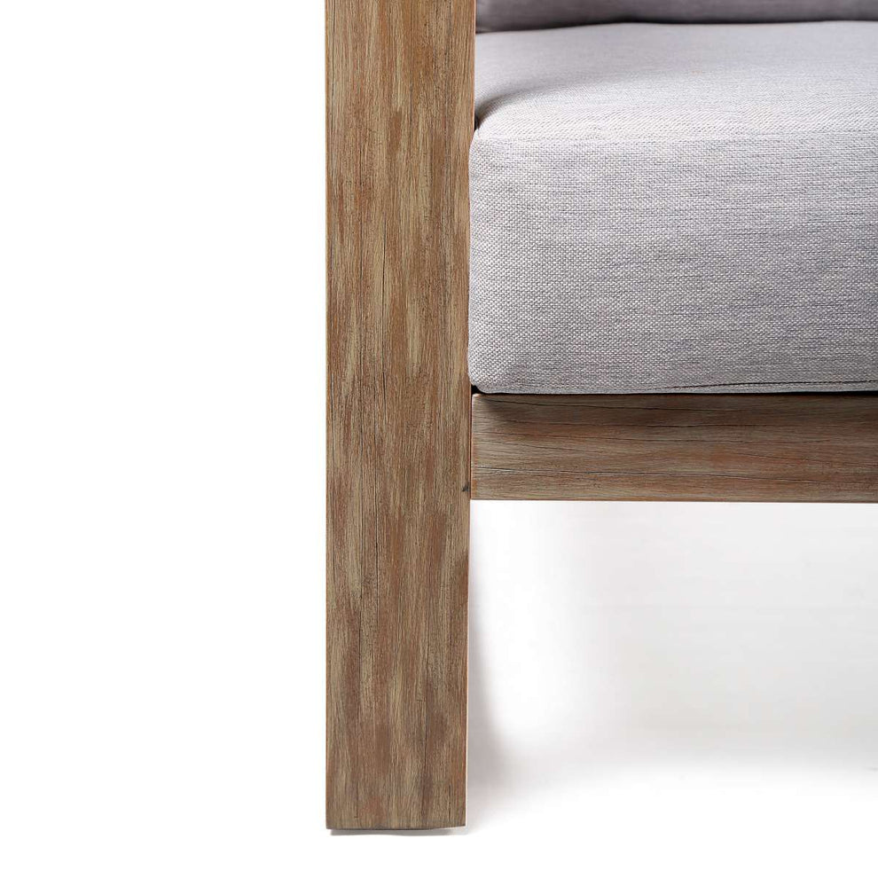 Paradise Outdoor Light Eucalyptus Wood Lounge Chair with Grey Cushions By Armen Living | Outdoor Chairs |  Modishstore  - 6