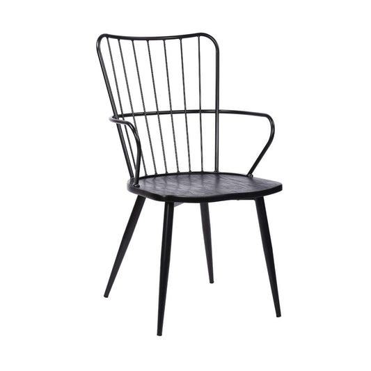 Parisa  Side Chair Black Brushed Wood By Armen Living | Dining Chairs | Modishstore