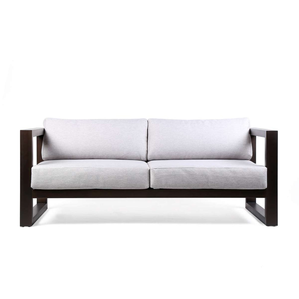 Paradise Outdoor Dark Eucalyptus Wood Sofa with Grey Cushions By Armen Living | Outdoor Sofas, Loveseats & Sectionals |  Modishstore  - 3