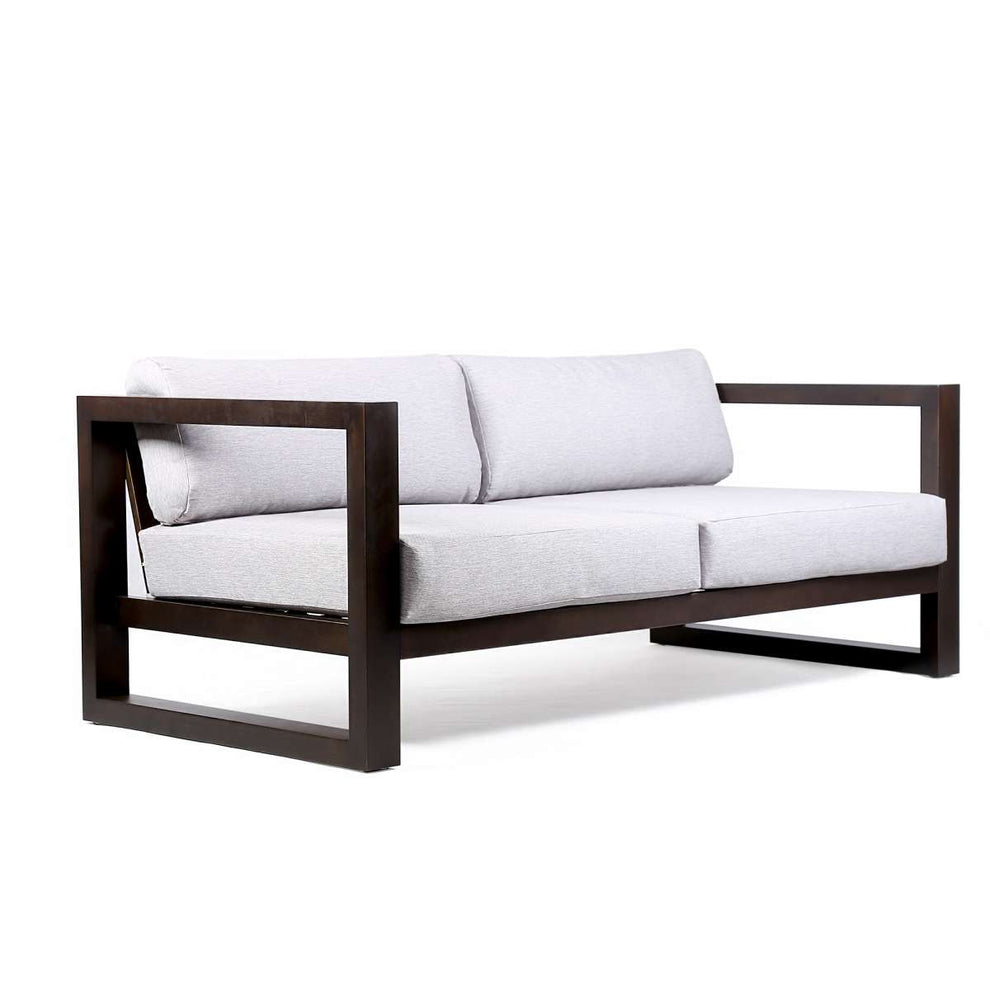 Paradise Outdoor Dark Eucalyptus Wood Sofa with Grey Cushions By Armen Living | Outdoor Sofas, Loveseats & Sectionals |  Modishstore  - 4