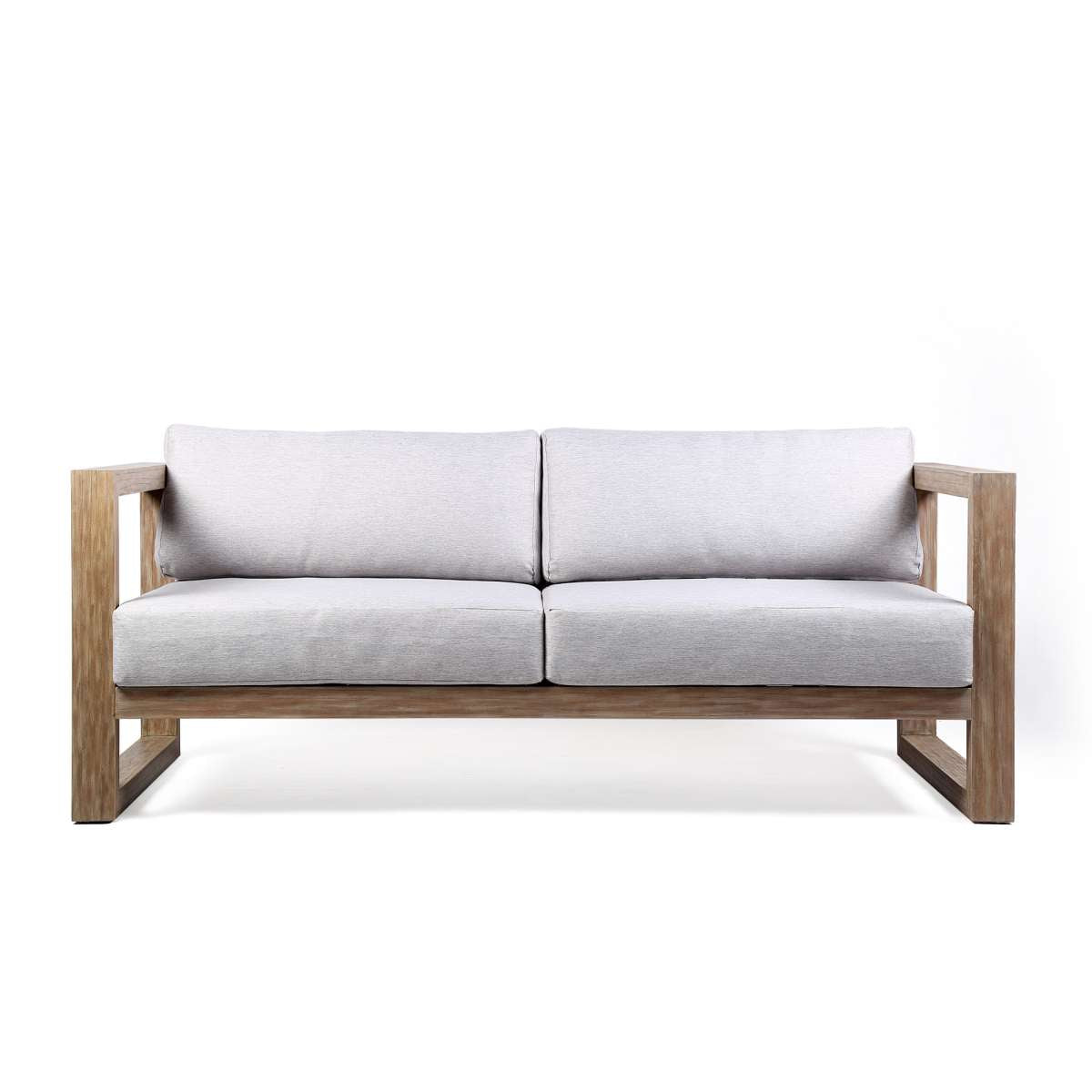 Paradise Outdoor Light Eucalyptus Wood Sofa with Grey Cushions By Armen Living | Outdoor Sofas, Loveseats & Sectionals |  Modishstore  - 4