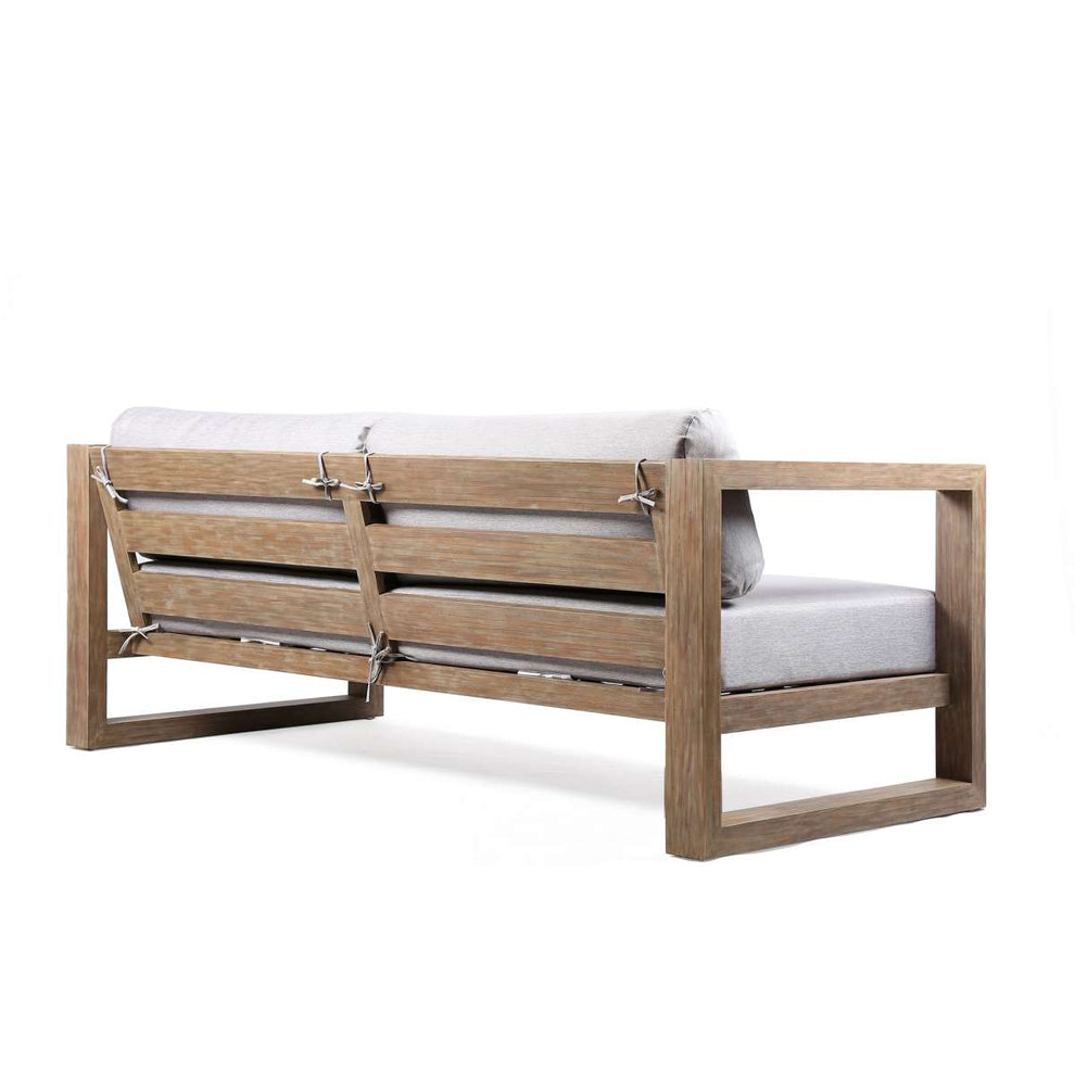 Paradise Outdoor Light Eucalyptus Wood Sofa with Grey Cushions By Armen Living | Outdoor Sofas, Loveseats & Sectionals |  Modishstore  - 6