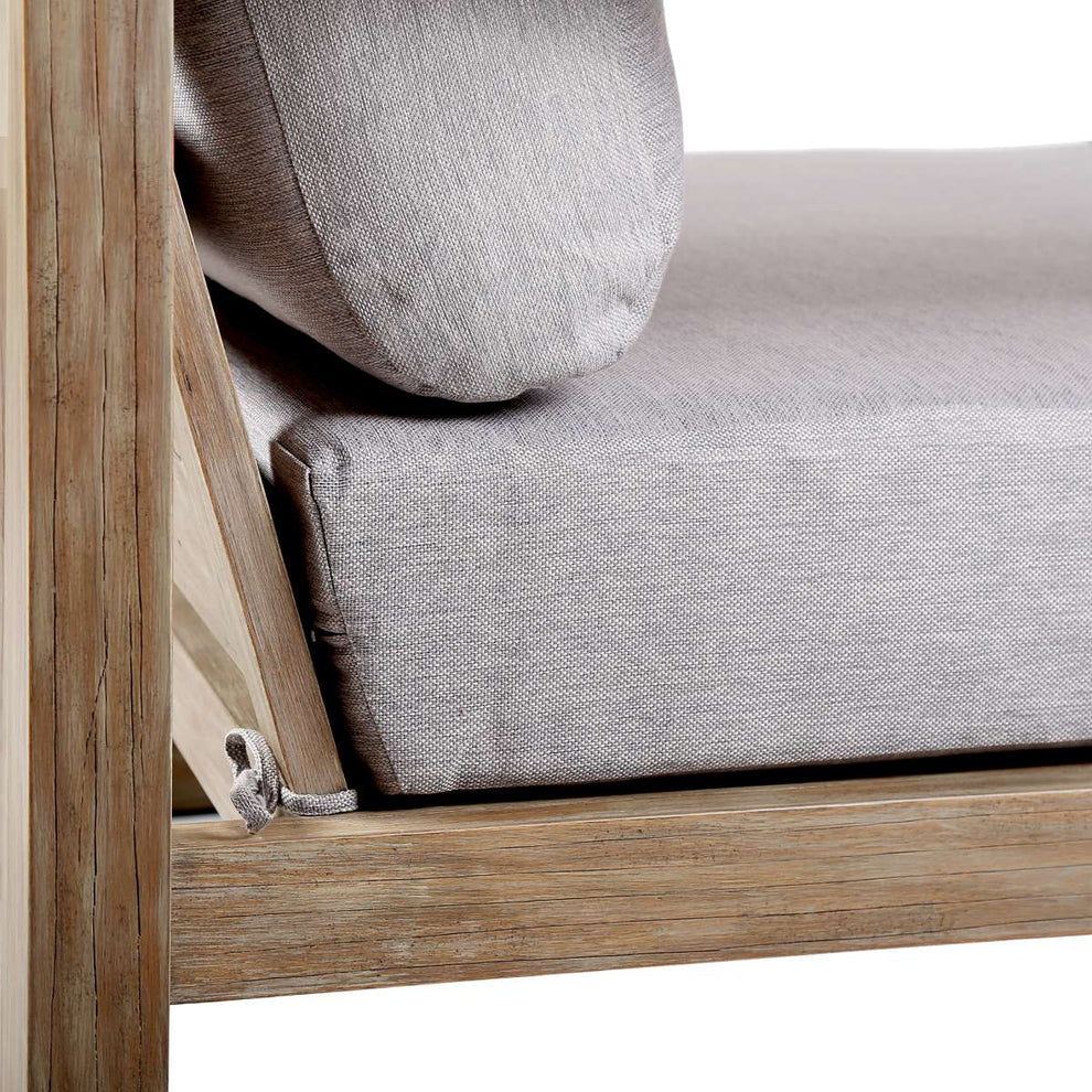Paradise Outdoor Light Eucalyptus Wood Sofa with Grey Cushions By Armen Living | Outdoor Sofas, Loveseats & Sectionals |  Modishstore  - 7