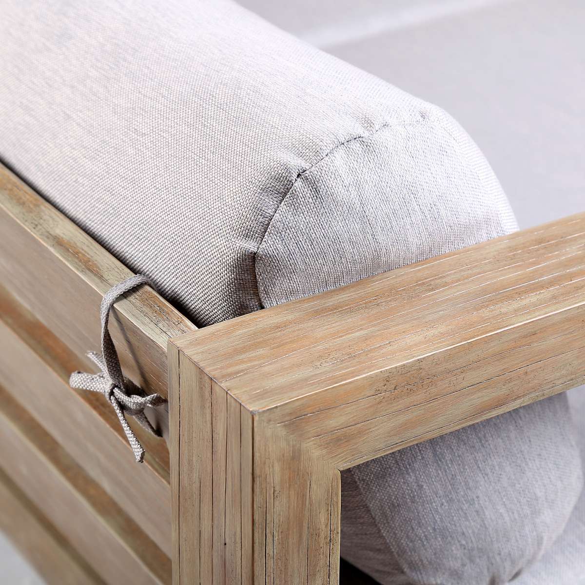 Paradise Outdoor Light Eucalyptus Wood Sofa with Grey Cushions By Armen Living | Outdoor Sofas, Loveseats & Sectionals |  Modishstore  - 9