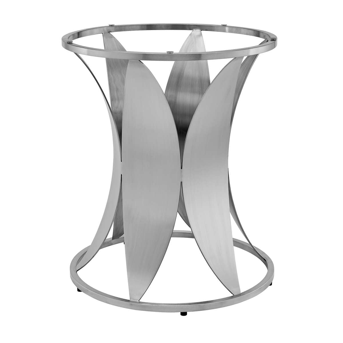 Petal Modern Glass and Stainless Steel Round Pedestal Dining Table By Armen Living | Dining Tables | Modishstore - 2