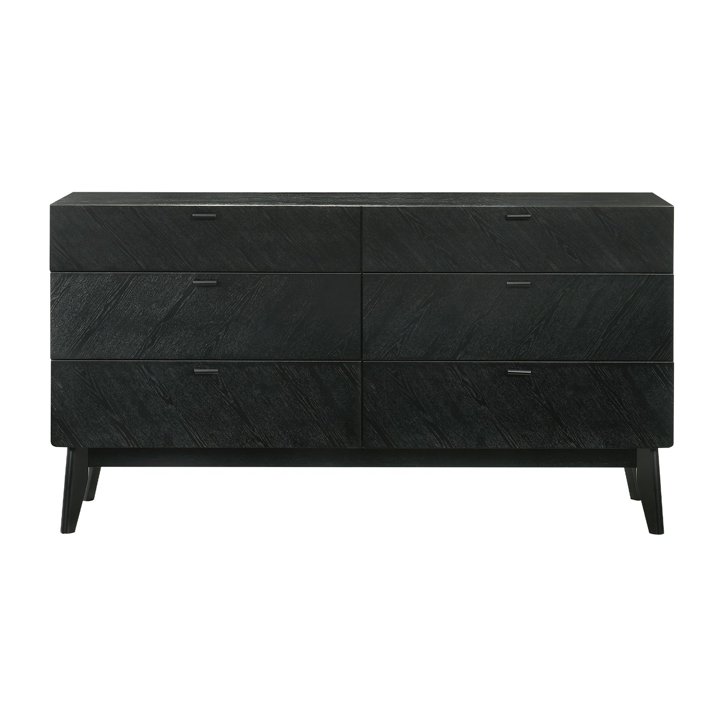 Petra 6 Drawer Wood Dresser in Black Finish By Armen Living | Dressers | Modishstore - 3