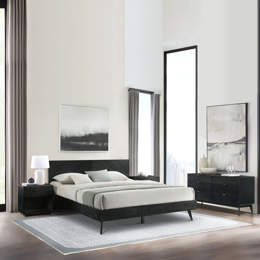 Petra 6 Drawer Wood Dresser in Black Finish By Armen Living | Dressers | Modishstore - 2