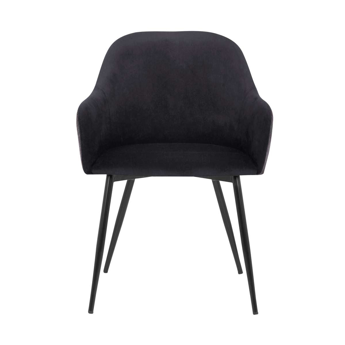 Pixie Black and Dark Grey Fabric Dining Room Chair with Black Metal Legs By Armen Living | Dining Chairs | Modishstore - 2