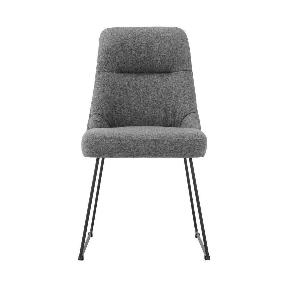 Quartz Gray Fabric and Metal Dining Room Chairs - Set of 2 By Armen Living | Dining Chairs | Modishstore - 2