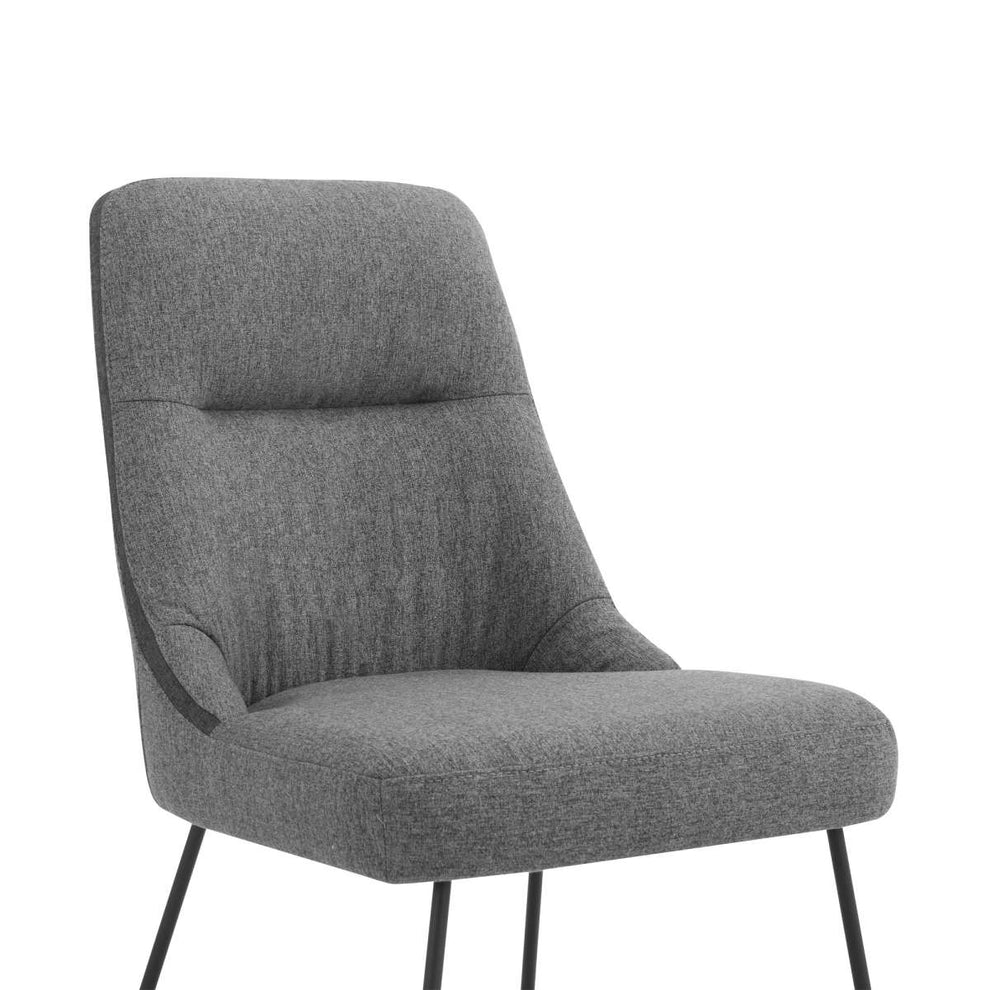 Quartz Gray Fabric and Metal Dining Room Chairs - Set of 2 By Armen Living | Dining Chairs | Modishstore - 3