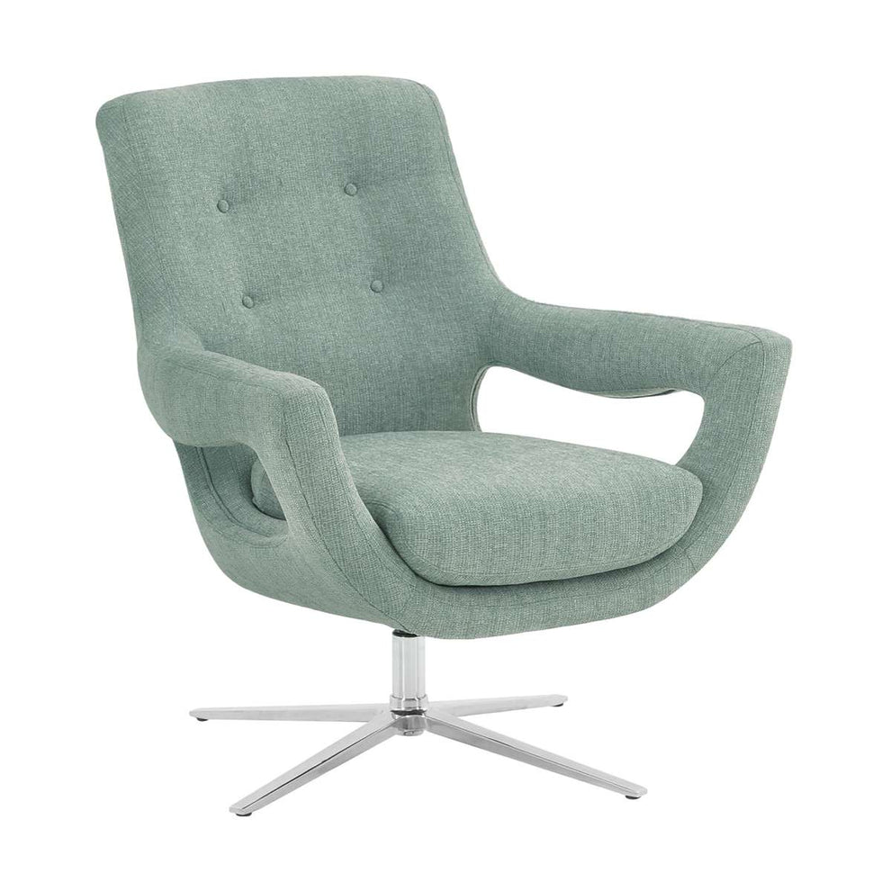 Quinn Contemporary Adjustable Swivel Accent Chair in Polished Chrome Finish with Grey Fabric By Armen Living | Accent Chairs | Modishstore - 5