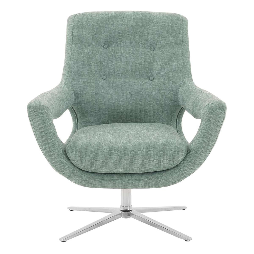 Quinn Contemporary Adjustable Swivel Accent Chair in Polished Chrome Finish with Grey Fabric By Armen Living | Accent Chairs | Modishstore - 6