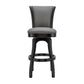 Raleigh 26" Counter Height Swivel Barstool in Black Finish and Gray Faux Leather By Armen Living | Bar Stools | Modishstore - 2