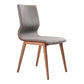 Robin Mid-Century Dining Chair in Walnut Finish and Gray Fabric - Set of 2 By Armen Living | Dining Chairs | Modishstore