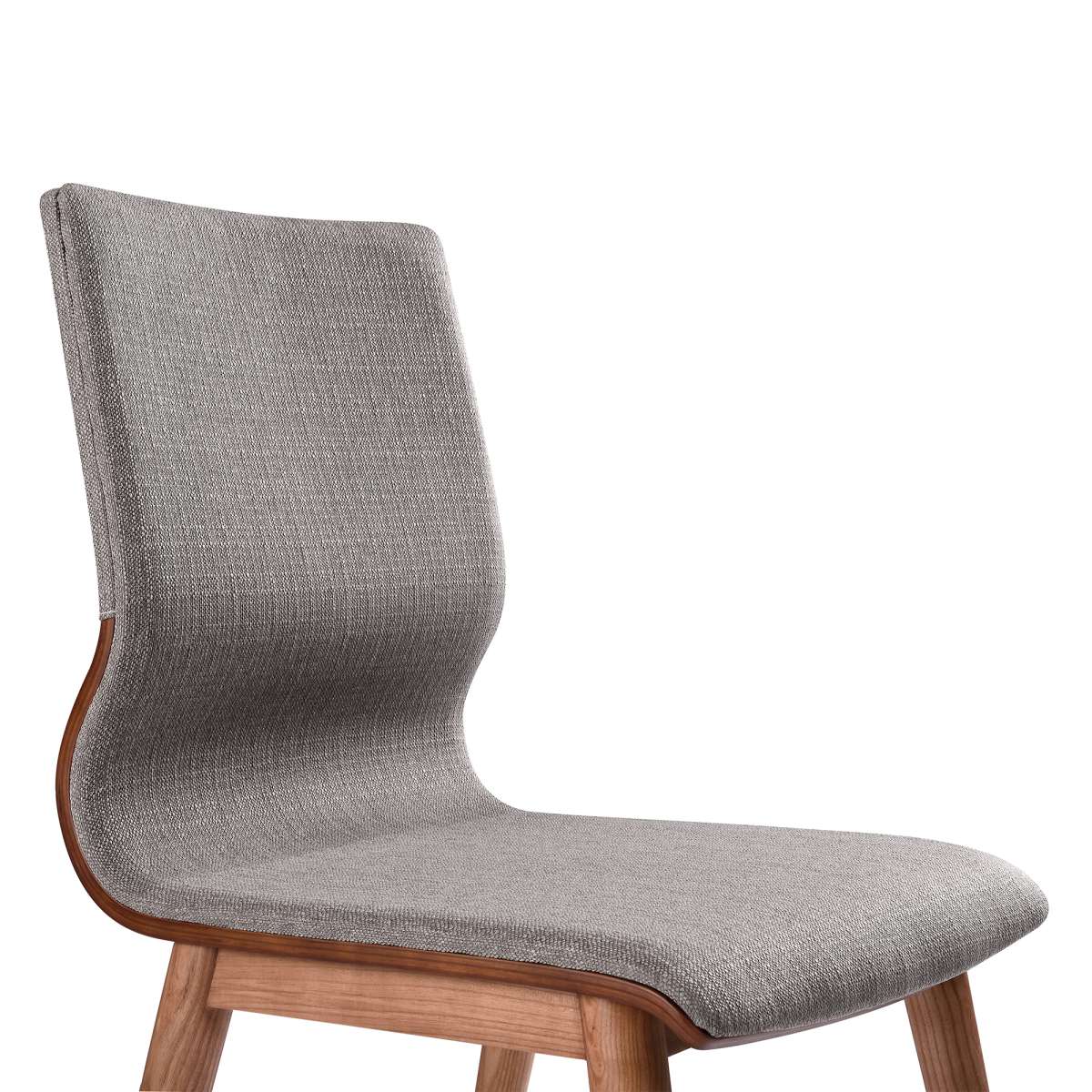 Robin Mid-Century Dining Chair in Walnut Finish and Gray Fabric - Set of 2 By Armen Living | Dining Chairs | Modishstore - 4