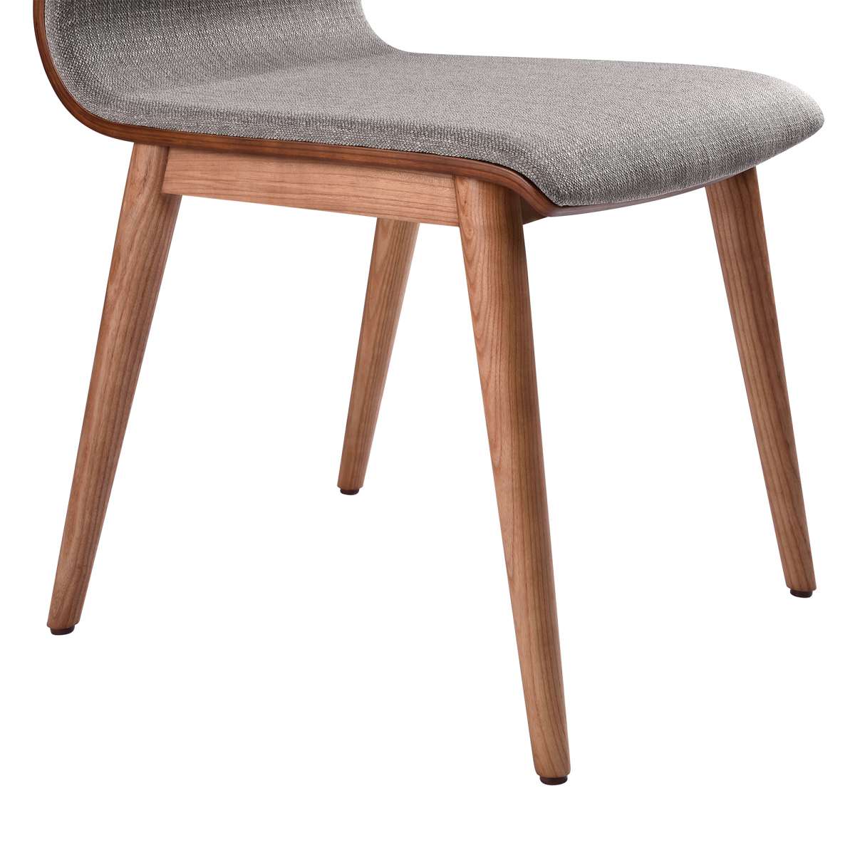 Robin Mid-Century Dining Chair in Walnut Finish and Gray Fabric - Set of 2 By Armen Living | Dining Chairs | Modishstore - 5