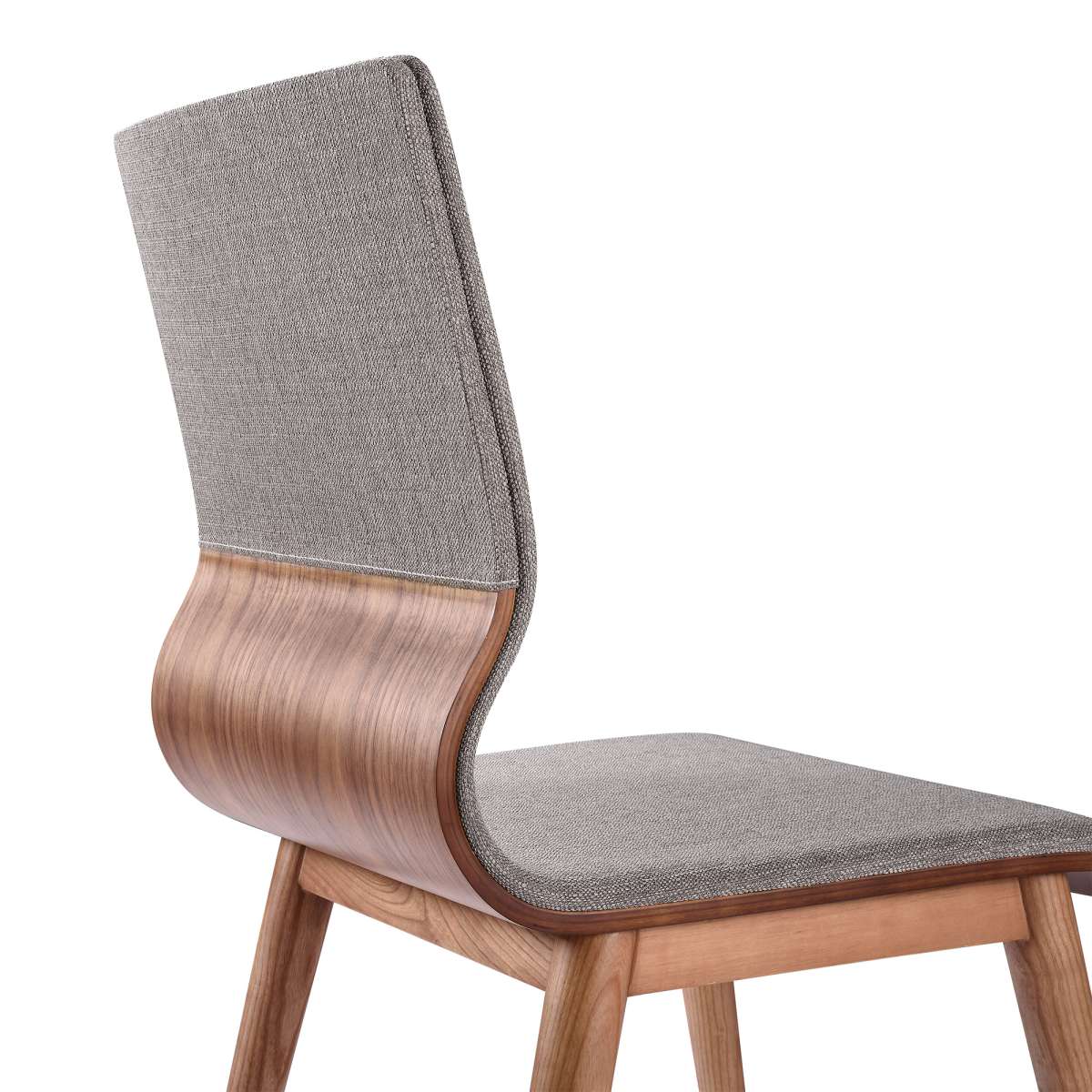 Robin Mid-Century Dining Chair in Walnut Finish and Gray Fabric - Set of 2 By Armen Living | Dining Chairs | Modishstore - 6