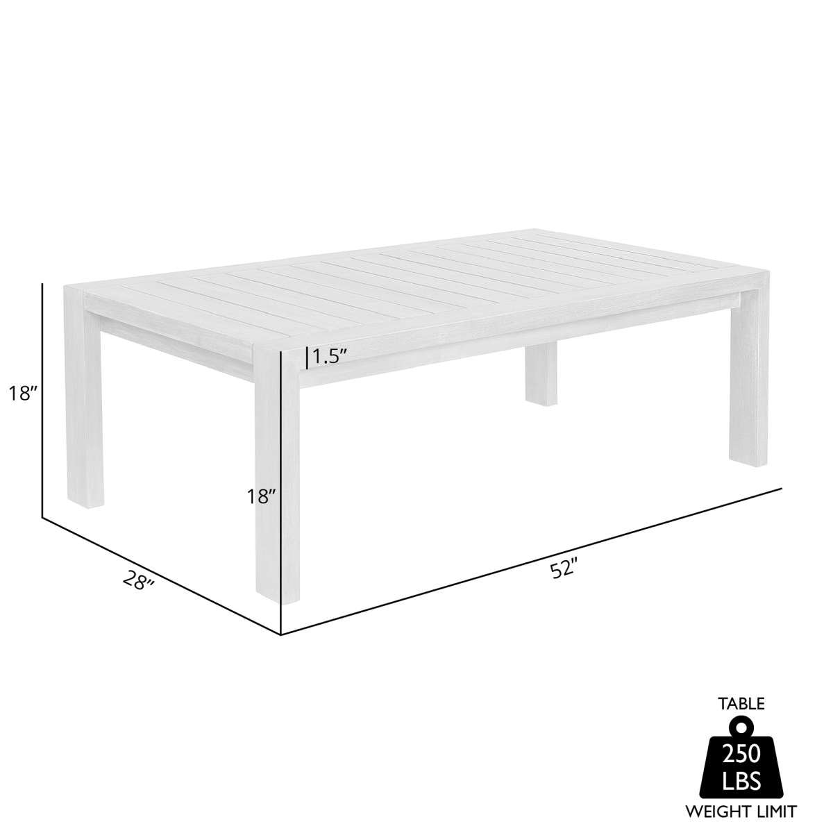 Relic Outdoor Patio Coffee Table in Weathered Eucalyptus Wood By Armen Living | Outdoor Tables | Modishstore - 7