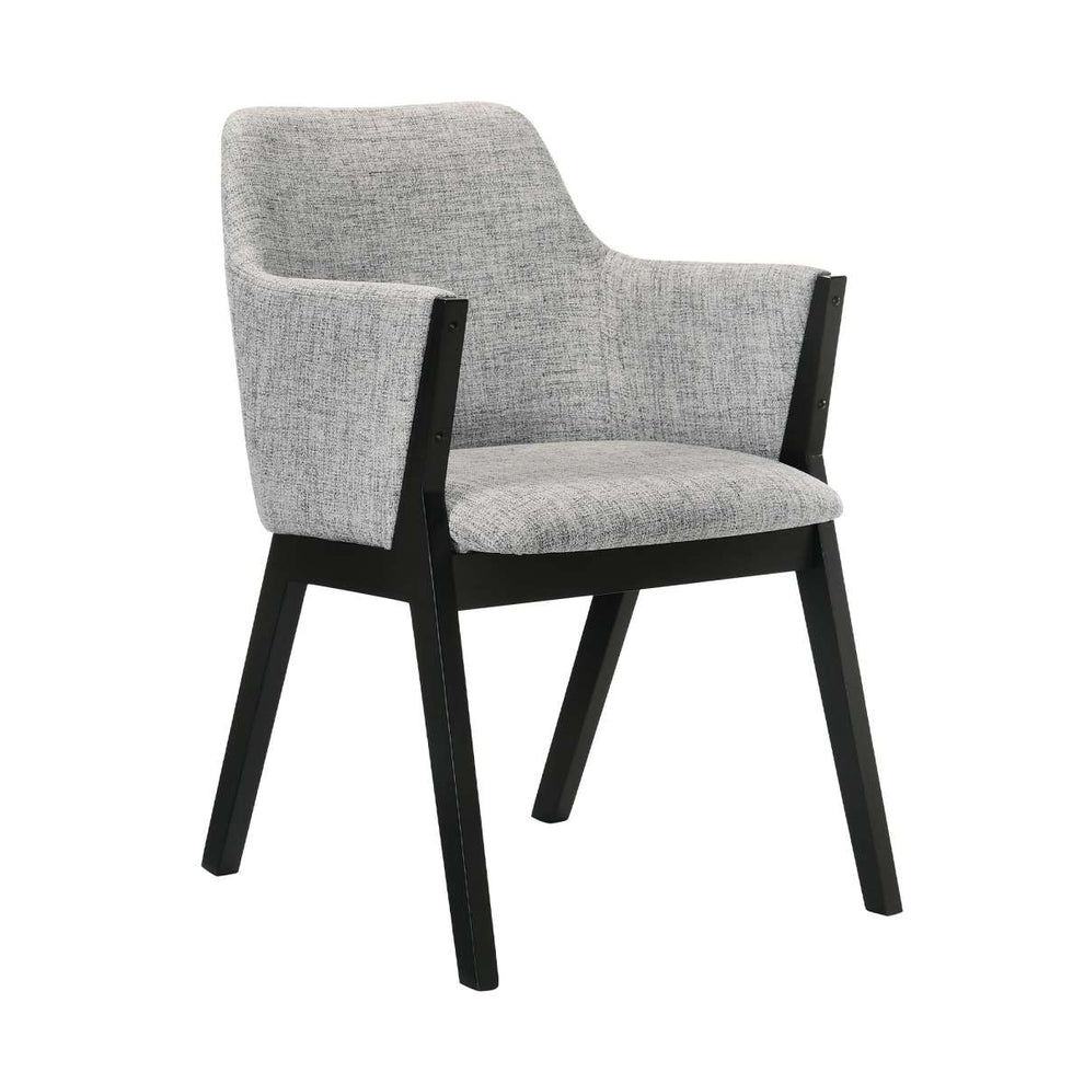 Renzo Light Gray Fabric and Black Wood Dining Side Chairs - Set of 2 By Armen Living | Side Chairs |  Modishstore  - 8