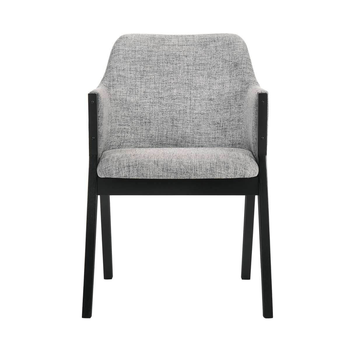 Renzo Light Gray Fabric and Black Wood Dining Side Chairs - Set of 2 By Armen Living | Side Chairs |  Modishstore  - 2