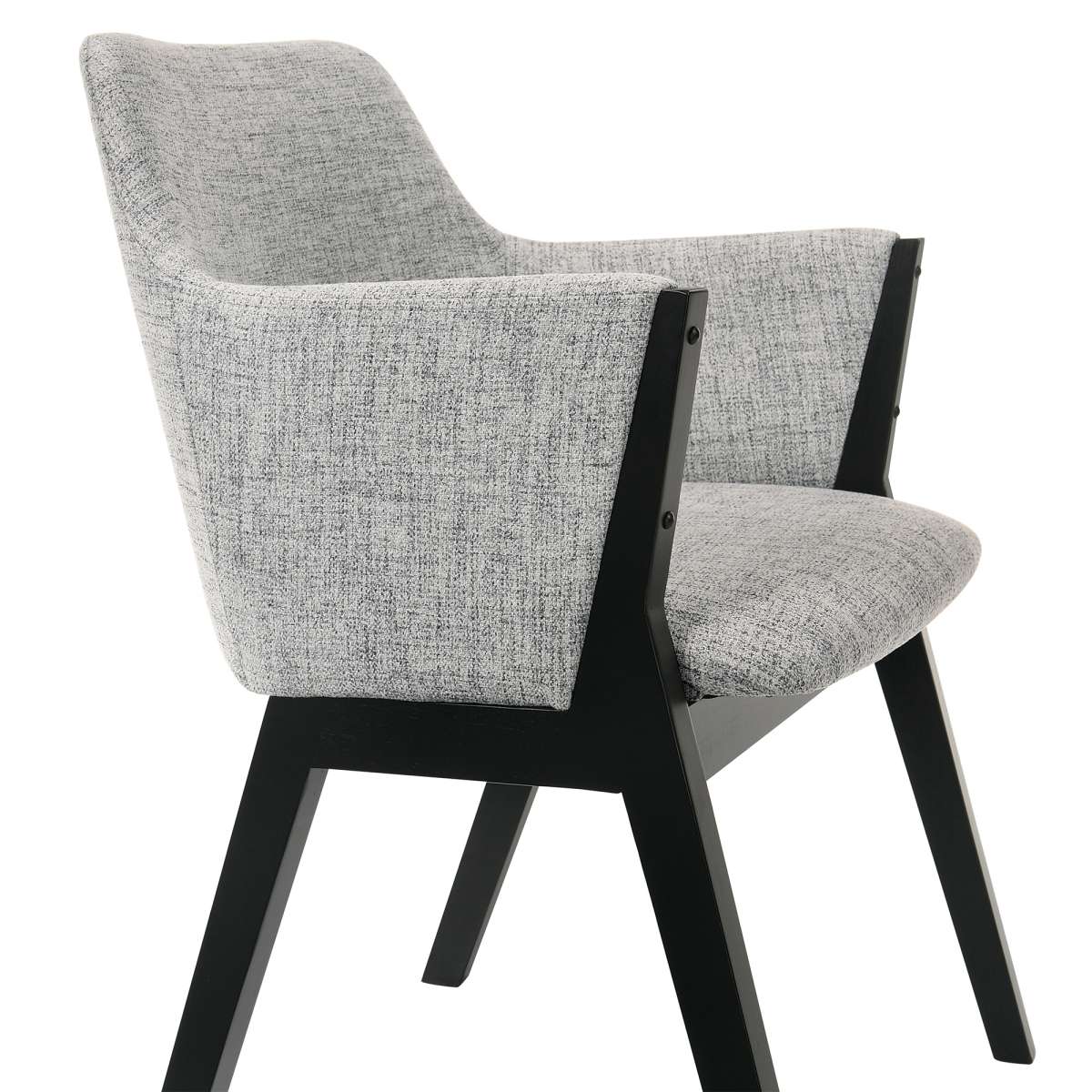 Renzo Light Gray Fabric and Black Wood Dining Side Chairs - Set of 2 By Armen Living | Side Chairs |  Modishstore  - 4