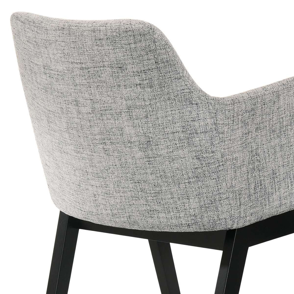 Renzo Light Gray Fabric and Black Wood Dining Side Chairs - Set of 2 By Armen Living | Side Chairs |  Modishstore  - 5