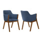 Renzo Blue Fabric and Walnut Wood Dining Side Chairs - Set of 2 By Armen Living | Side Chairs |  Modishstore  - 2
